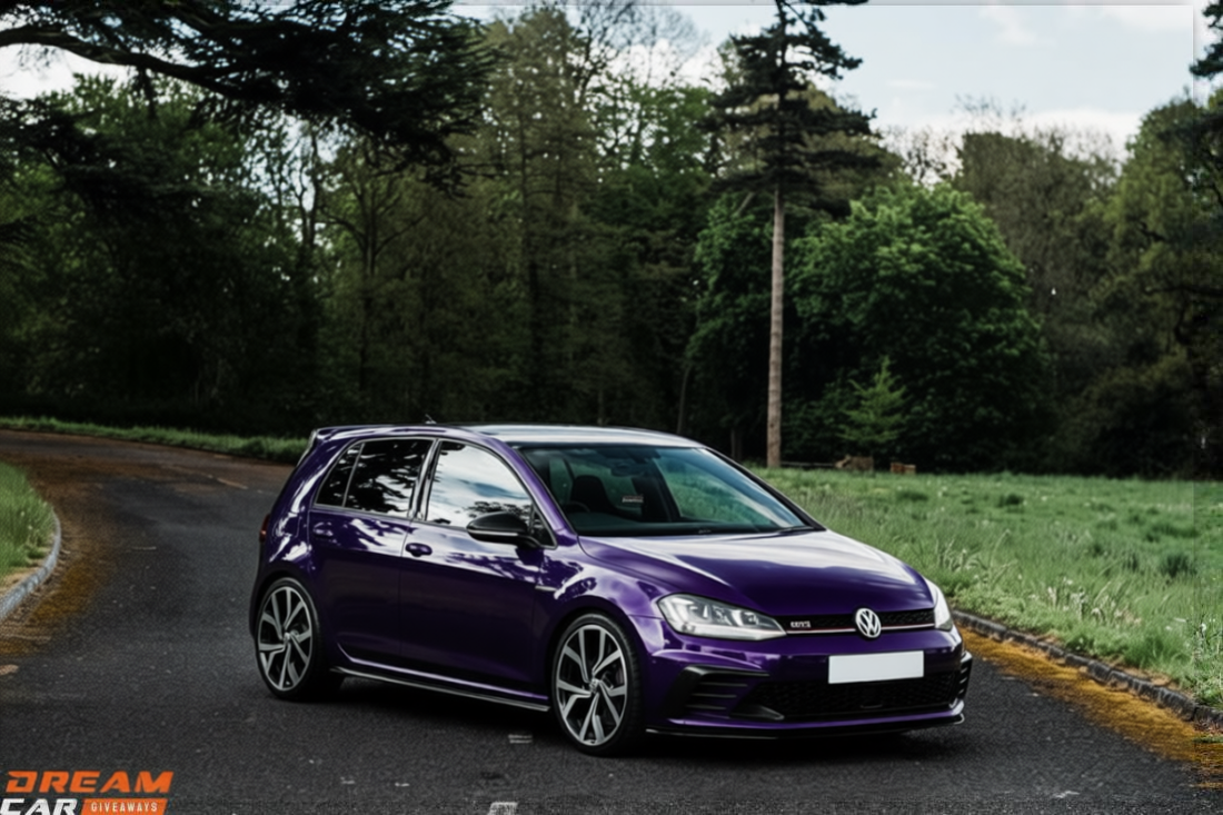 Volkswagen Golf GTI rendered in Midnight Purple gloss paint