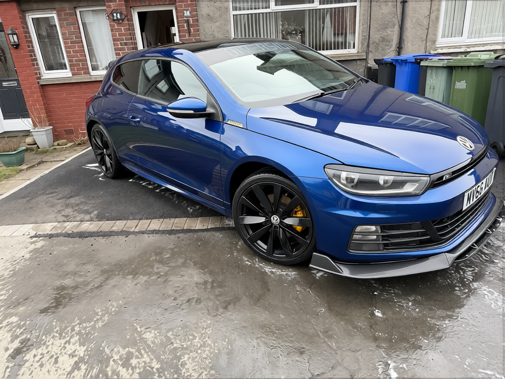 Volkswagen Scirocco rendered in Gulf Blue gloss paint