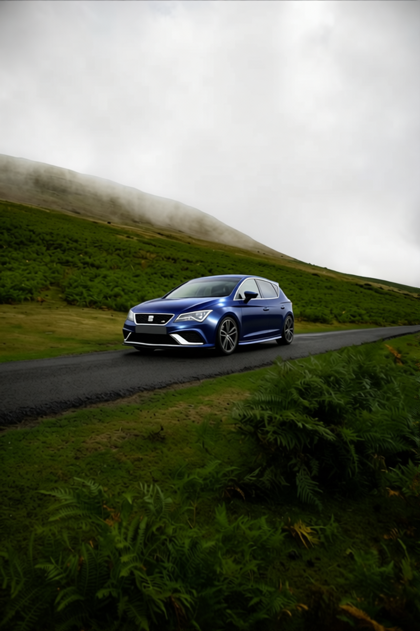 Seat Ibiza rendered in Frozen Satin Metallic Charcoal Blue gloss wrap