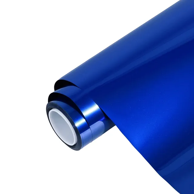 Ravoony Gloss Metallic Blueberry Blue vinyl wrap film texture · Specced