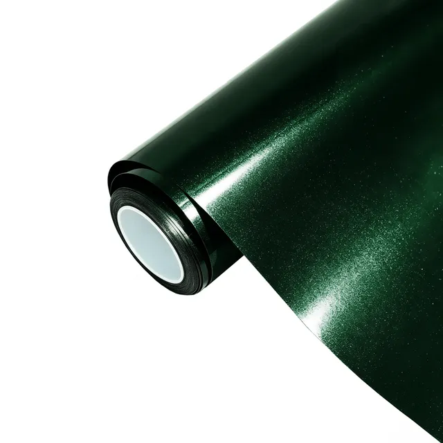 Ravoony Gloss Pearlized Benz Emerald Green vinyl wrap film texture · Specced