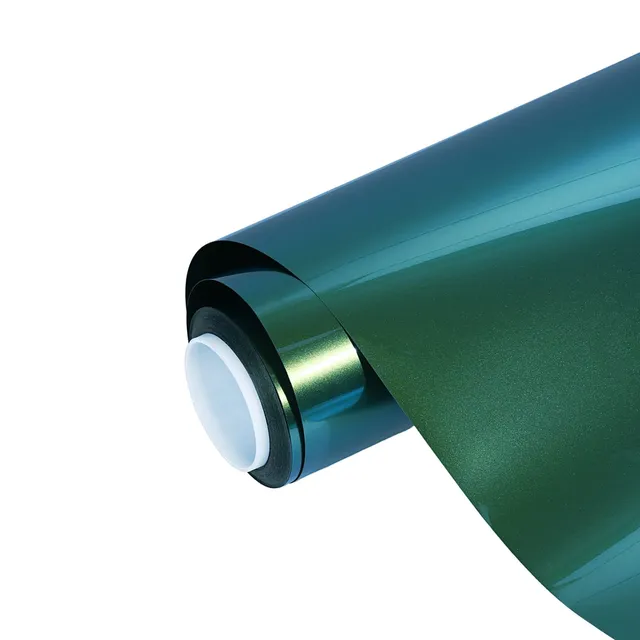 Ravoony Glossy Chameleon Spring Green vinyl wrap film texture · Specced