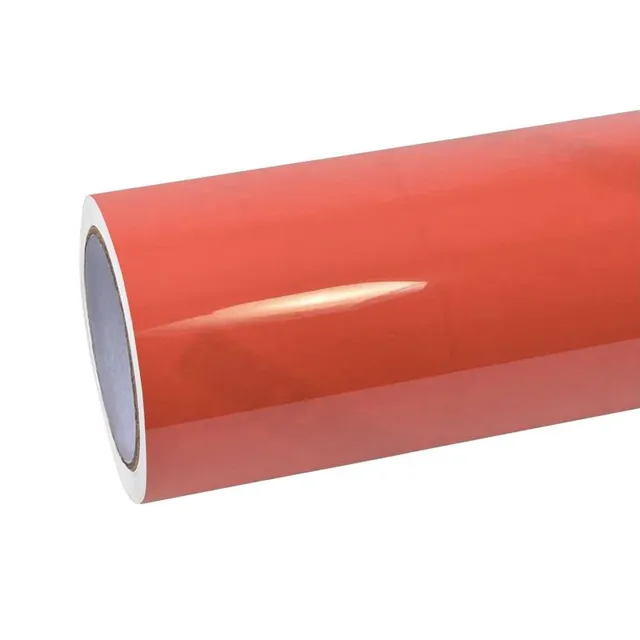 Ravoony Glossy Coral Orange vinyl wrap film texture · Specced