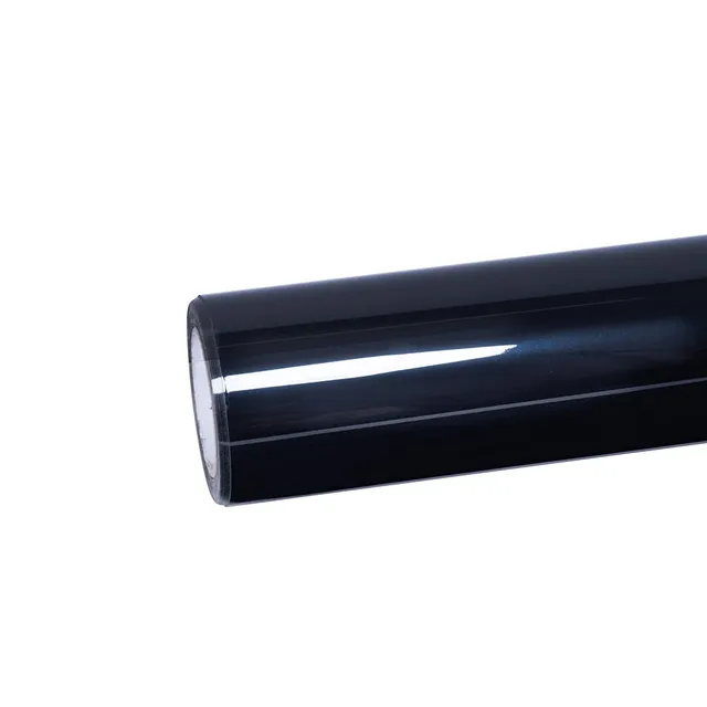 Ravoony Glossy Metallic Spar Black Blue vinyl wrap film texture · Specced