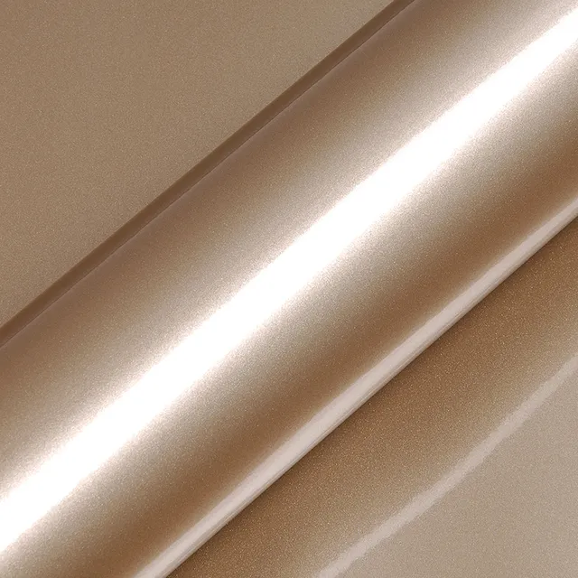 HEXIS Gloss Ashen Beige Metallic vinyl wrap film texture · Specced