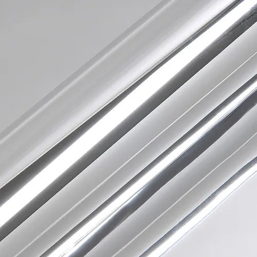 HEXIS Gloss Chrome Silver vinyl wrap film texture · Specced
