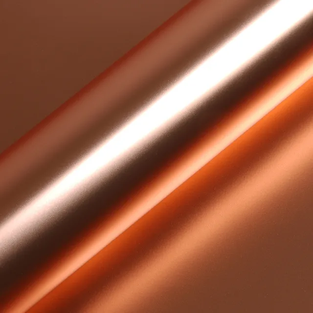 HEXIS Satin Chrome Rose Gold vinyl wrap film texture · Specced
