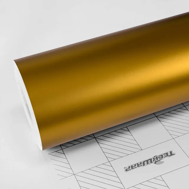 TeckWrap Golden Yellow (Satin) vinyl wrap film texture · Specced