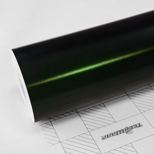 Texture du film covering TeckWrap Silk Green Black · Specced